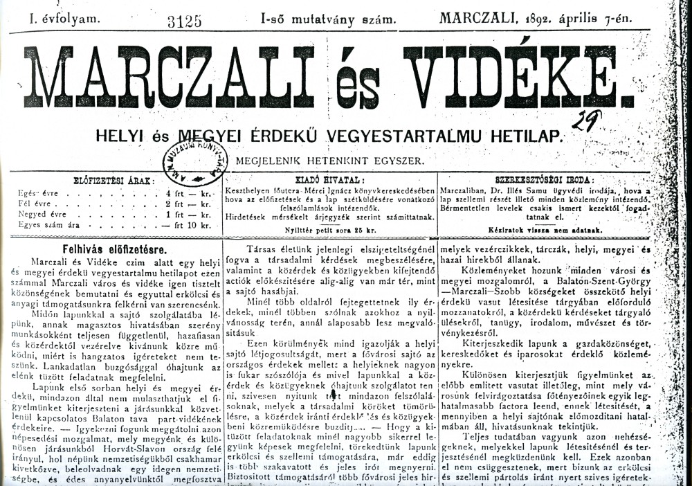 Marczali és vidéke 1892 001