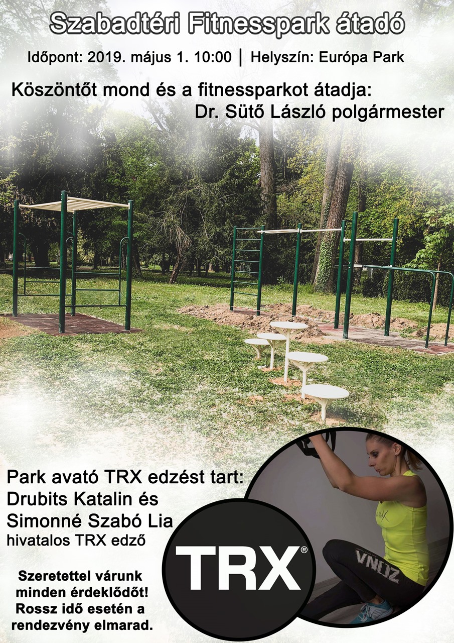 Plakát fitnesspark átadó